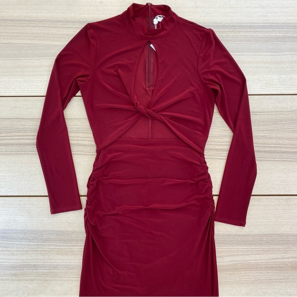 WAYF Madmesoille Cutout Twist Midi Dress | Size Small - Picture 4 of 8